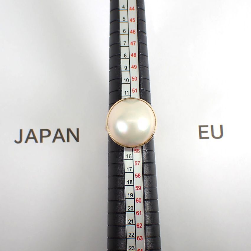 K18YG マベパール 17mm リング 14号[g330-56］