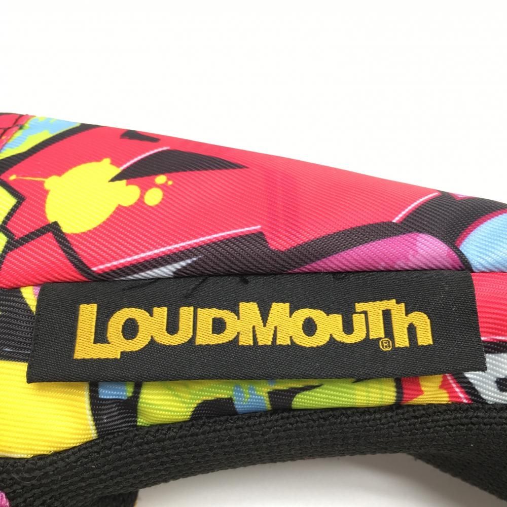 【超美品】ラウドマウス ヘッドカバー 黒×マルチ FW タグスネオン フェアウェイウッドゴルフ LOUDMOUTH