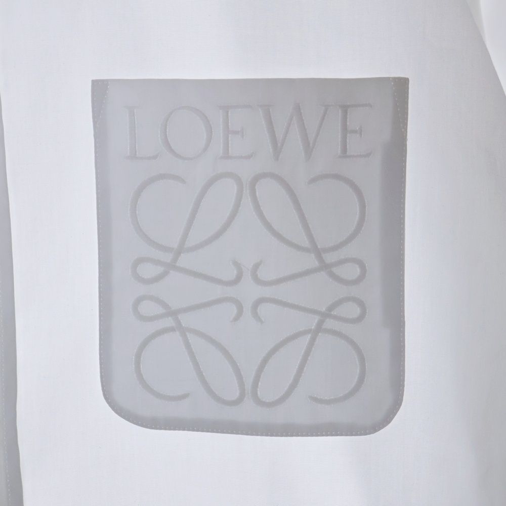 LOEWE アナグラム ロゴ 刺繍 センタープレス トラウザーパンツ ホワイト LOEWE アナグラム ロゴ 刺繍 センタープレス トラウザーパンツ