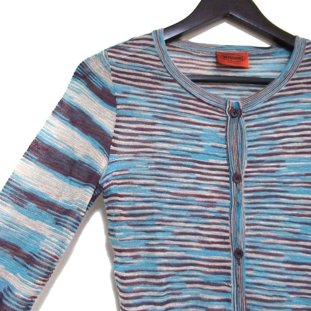極美品　MISSONI ミッソーニ カーディガンブルー系　定価7.7万　M 中古・古着通販】missoni (ミッソーニ) ニットカーディガン