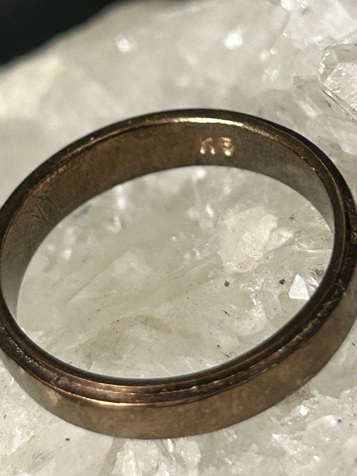在庫2000年代初期K5刻印GOLDプレーンモデルRING黄金サイズ18号