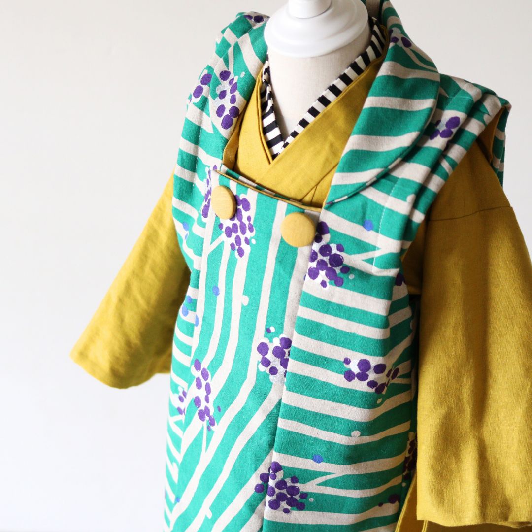 被布 七五三 3歳着物 七五三着物 七五三男の子 七五三女の子 七五三 753 被布コート グリーン 緑