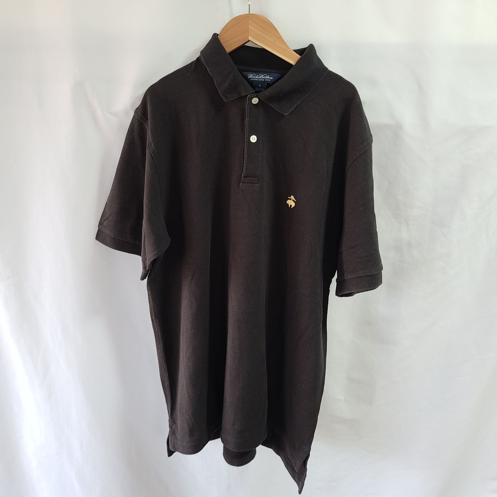 【美品】ブルックスブラザーズ ブラック ポロシャツ S BROOKS BROTHERS L/S Polo Shirt SIZE L Black ブルックス