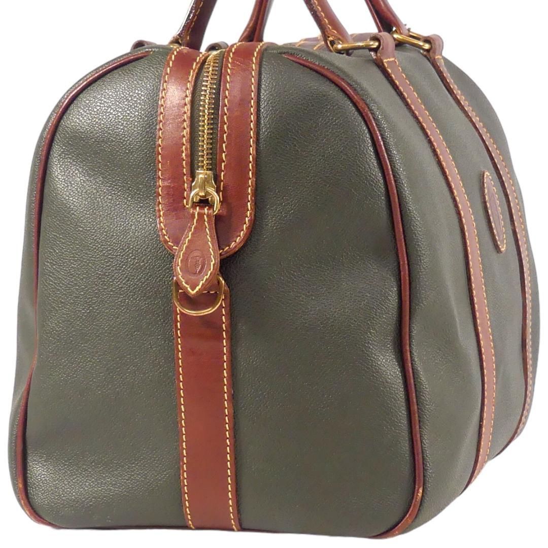 059 美品 TRUSSARDI イタリア製　ダークグリーン ボストンバッグ 059 美品 TRUSSARDI イタリア製 ダークグリーン ボストンバッグ