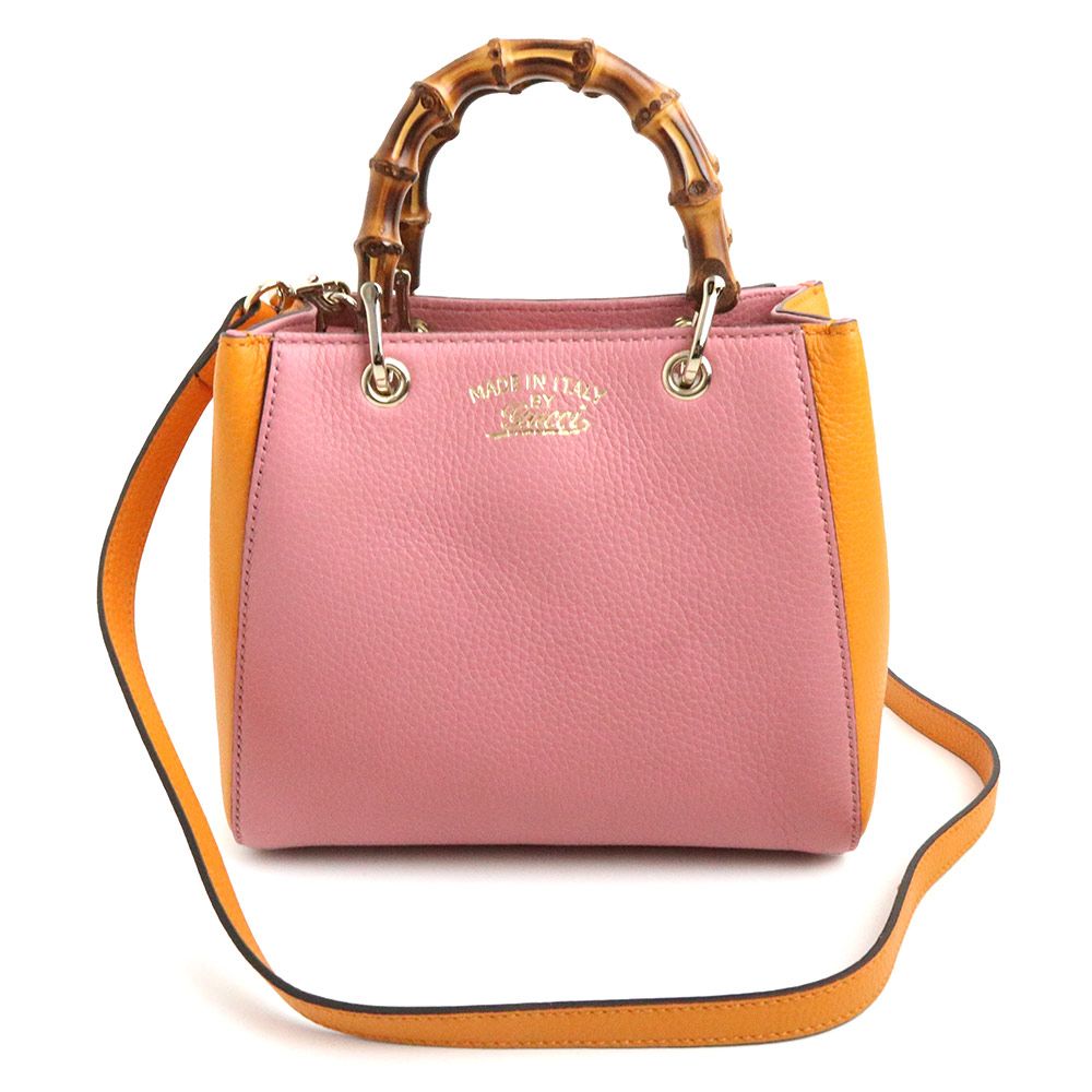 GUCCI グッチ バンブー レザー 2way ハンドバッグ ショルダーバッグ GUCCI グッチ バンブー 2wayハンドバッグ ショルダー レザー