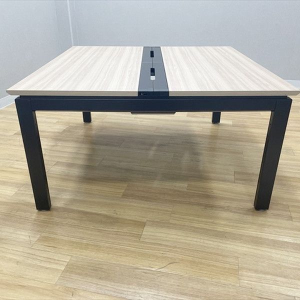 フリーアドレスデスク 2枚天板 フレイ両面タイプ 平机 作業台 イナバ ナチュラルウッド