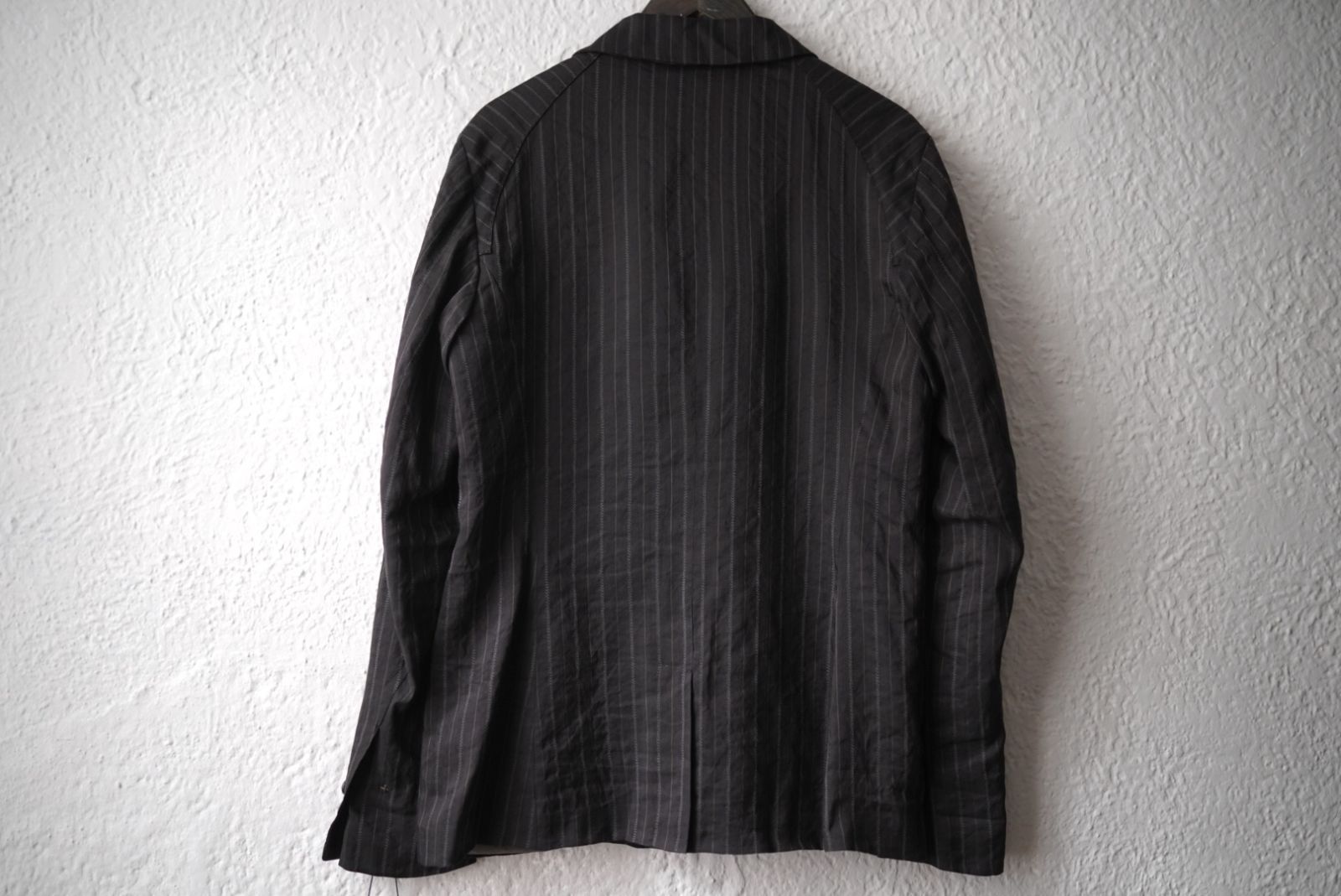 19SS リネンストライプテーラードジャケット / m.a+(エムエークロス