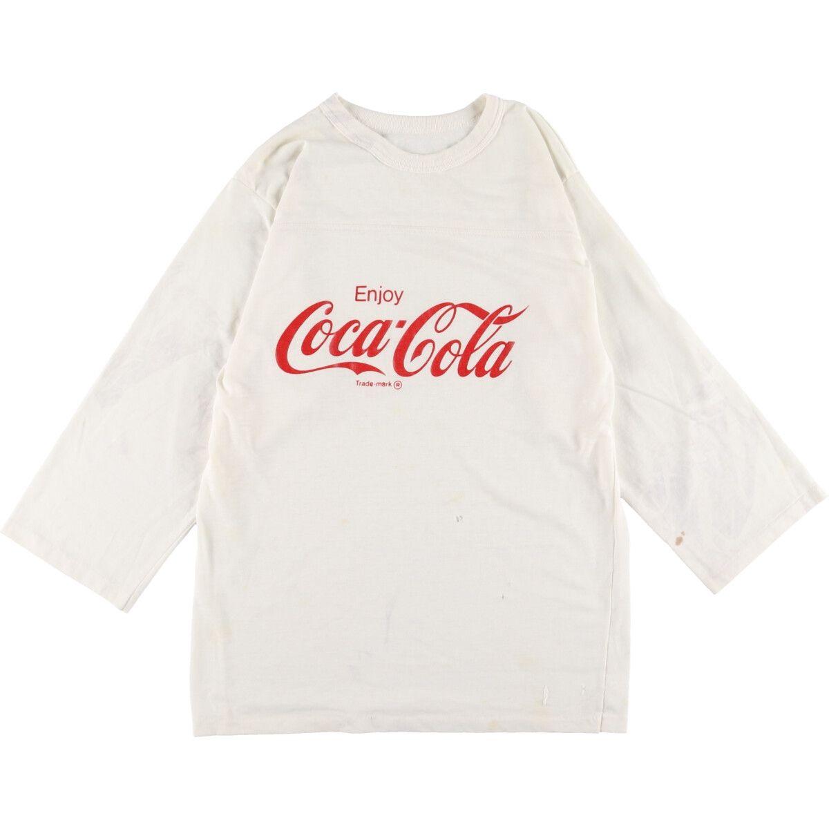 古着 80年代 COCA-COLA コカコーラ ロングTシャツ ロンT フットボールT