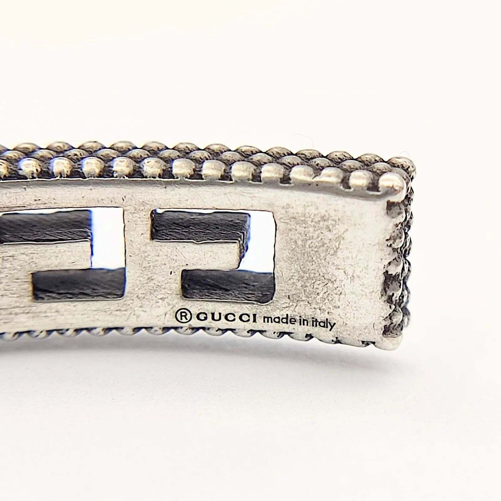 美品】GUCCI グッチ スクエアG アラベスクバングル 19 SILVER