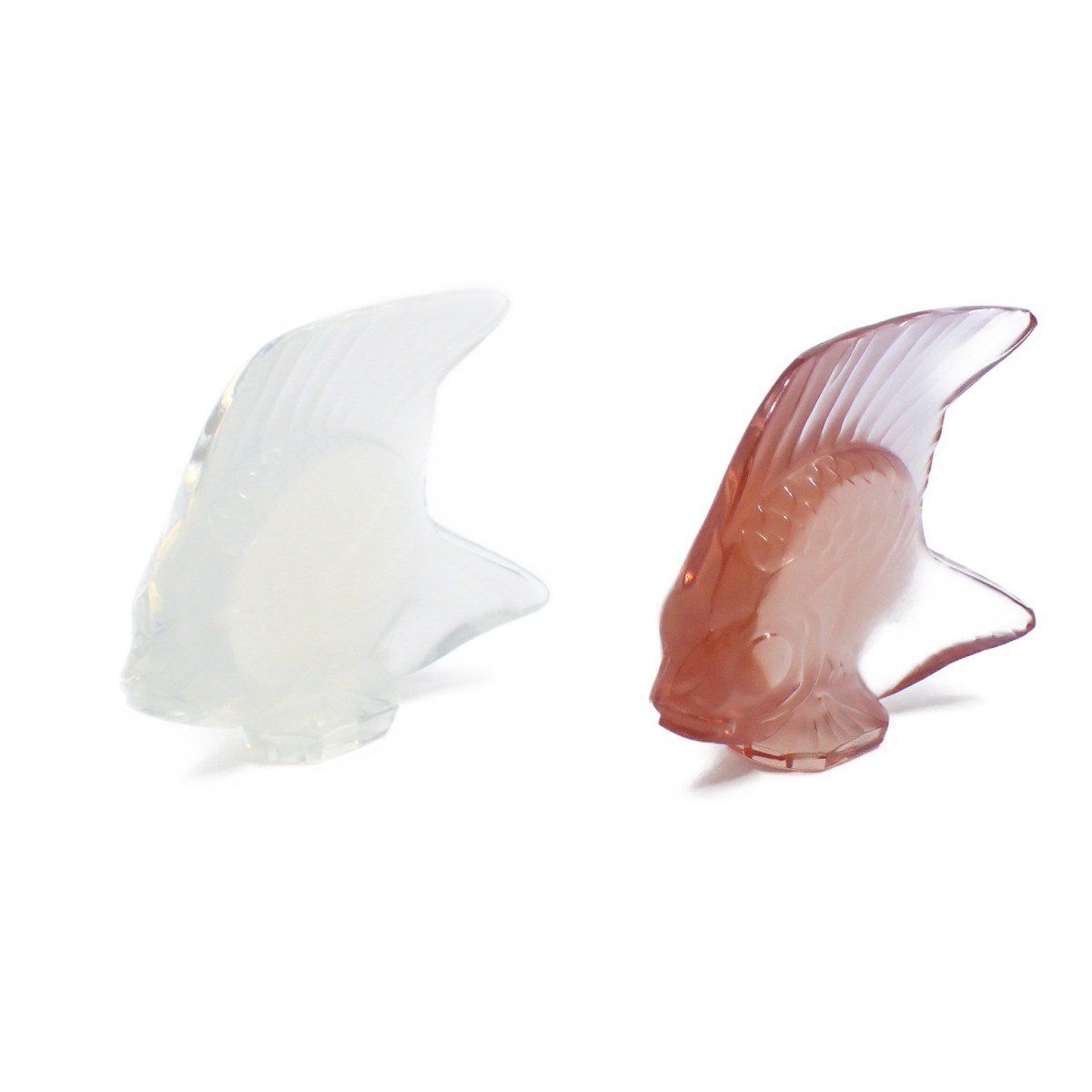 LALIQUE ラリック ポワソン 魚 オブジェ 置物 2体セット レッド
