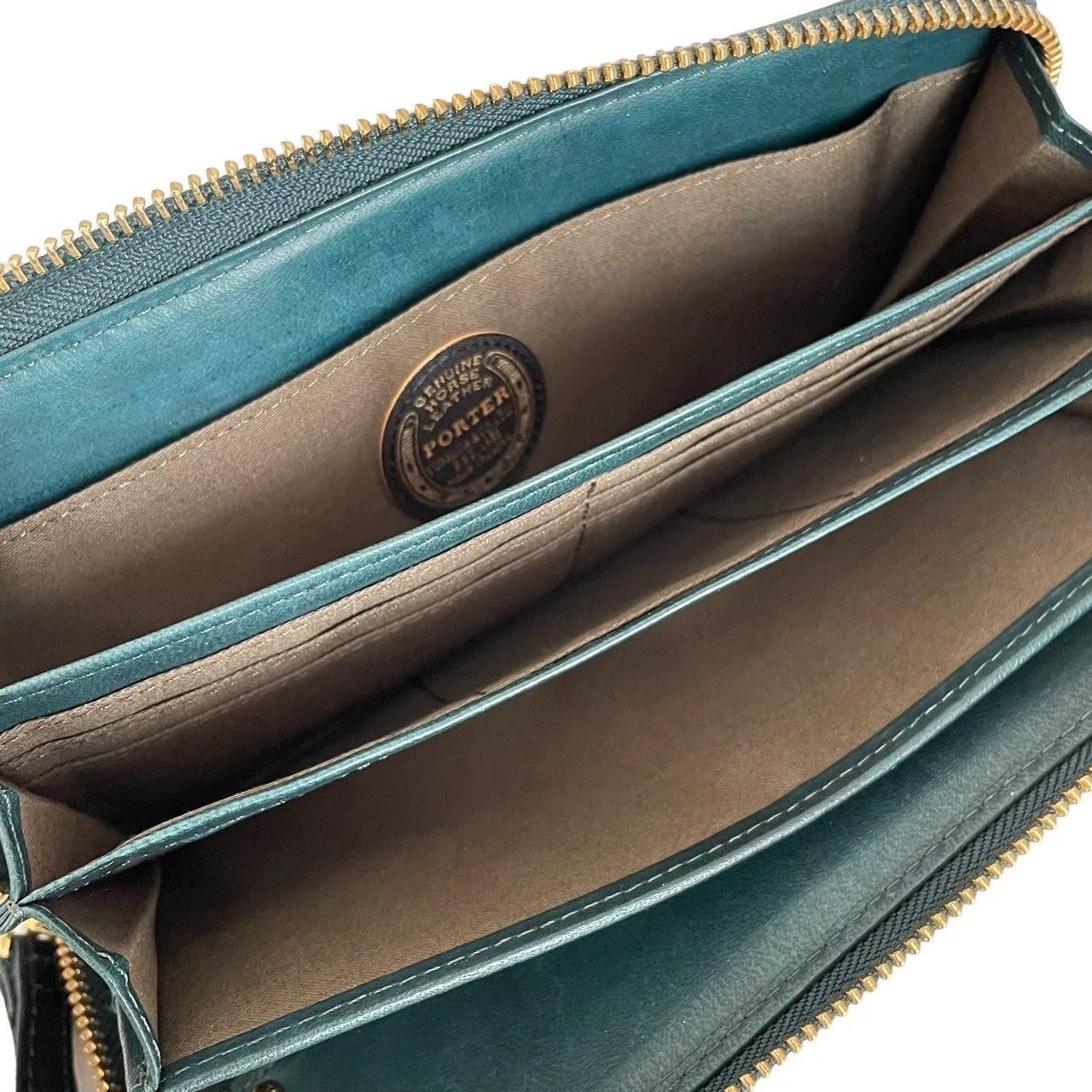 PORTER グリーンレザー 長財布 PORTER ポーター 財布 長財布 緑 グリーン ロングウォレット