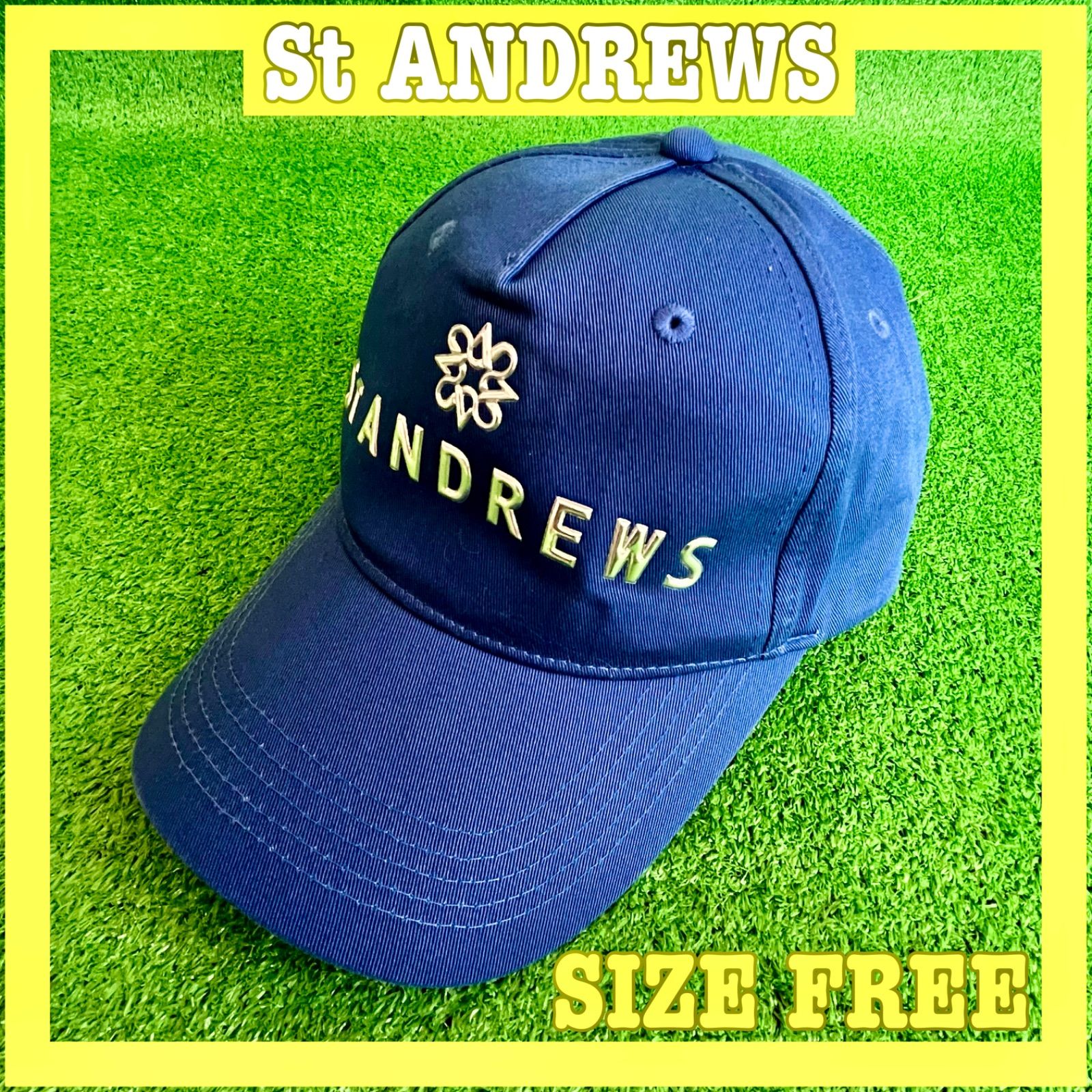 St ANDREWS セントアンドリュース コットン ロゴワッペン ゴルフキャップ FR