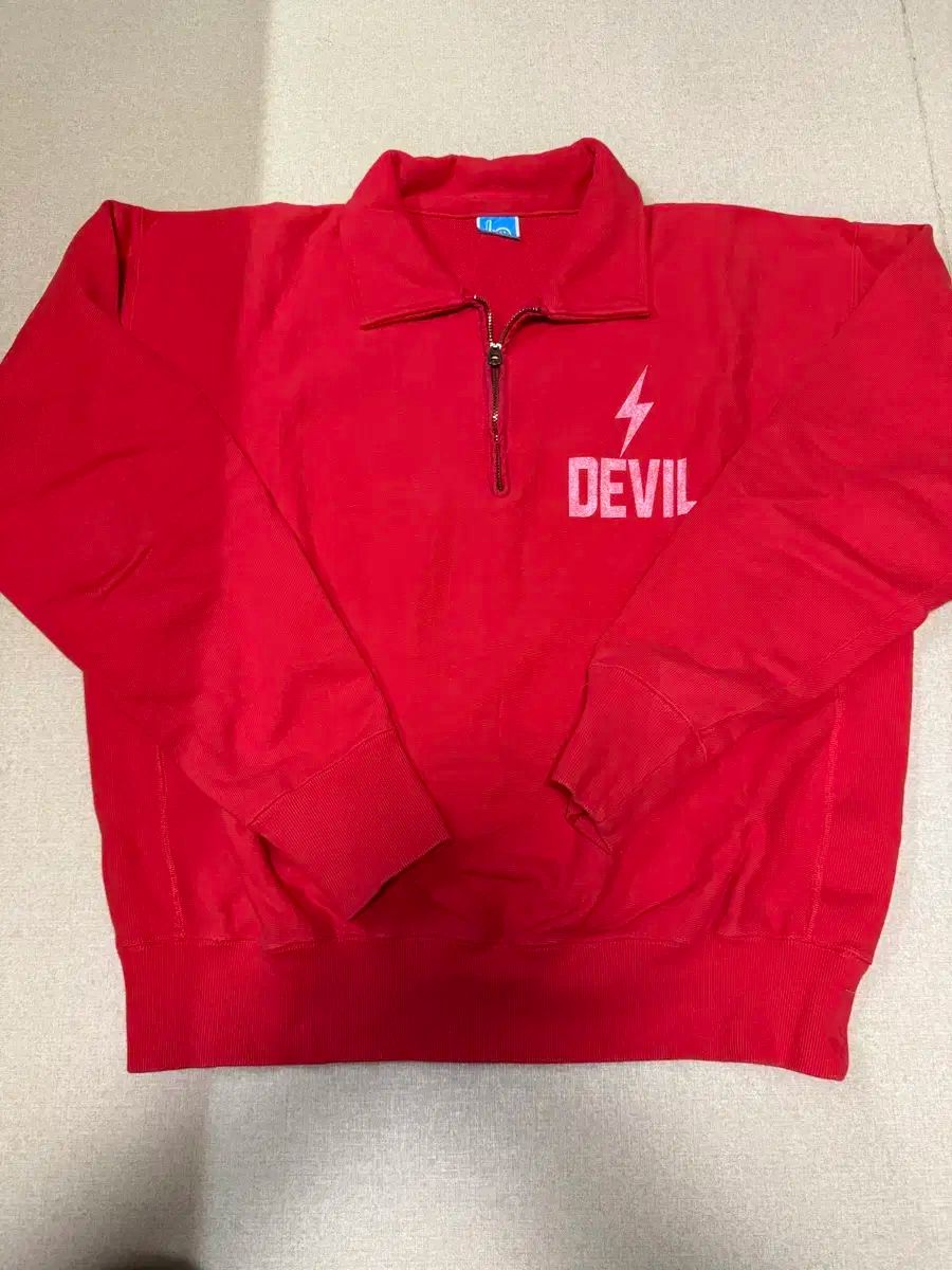 ローカルスオンリー DEVIL ハーフ ジップ スウェット シャツ L レッド