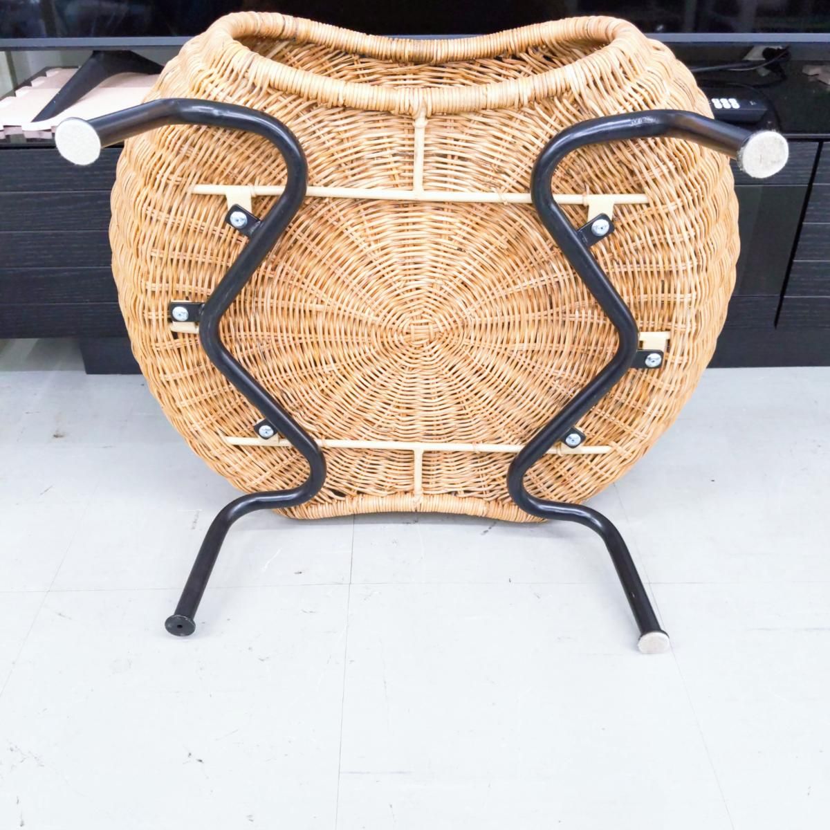 IKEA イケア　GAMLEHULT ガムレフルト ラタン オットマン　送料込み GAMLEHULT ガムレフルト オットマン 収納付き, 籐, チャコール