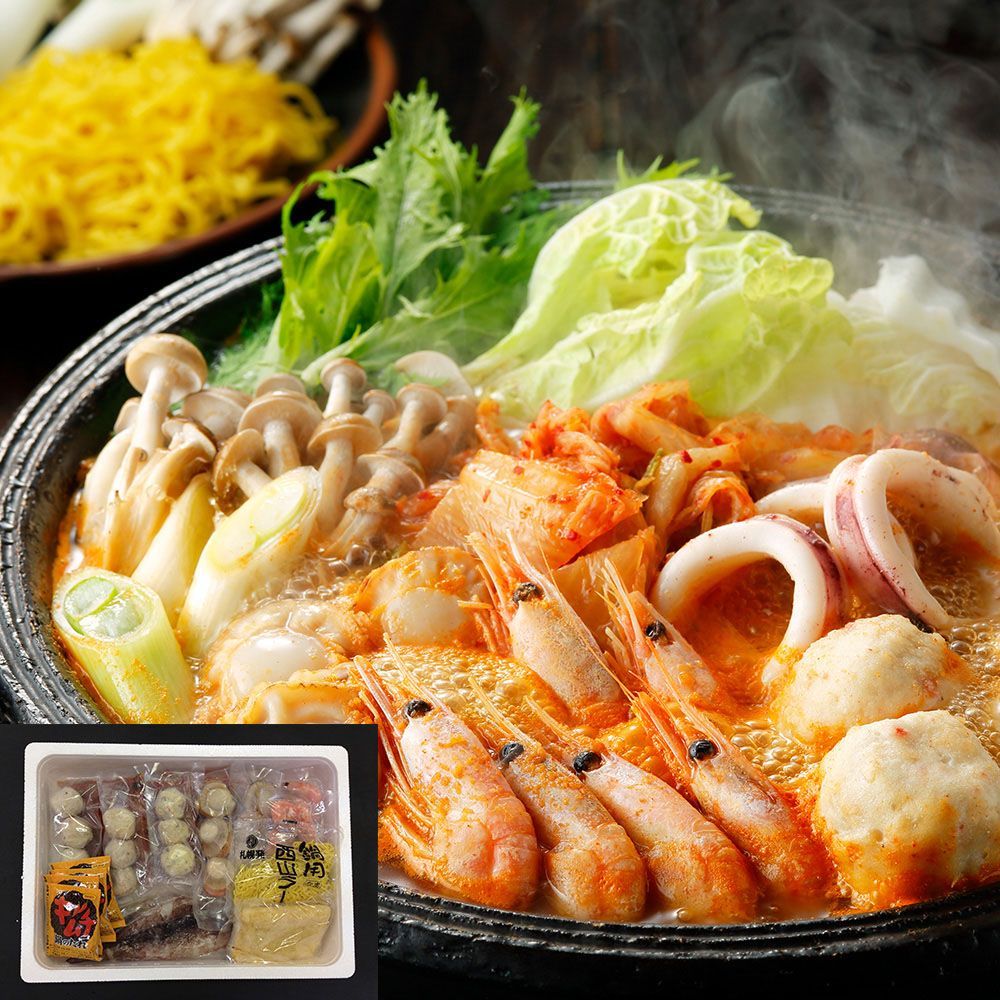 人気商品は 北海道 海鮮キムチ鍋 Cセット (白菜キムチ400g、各種具材