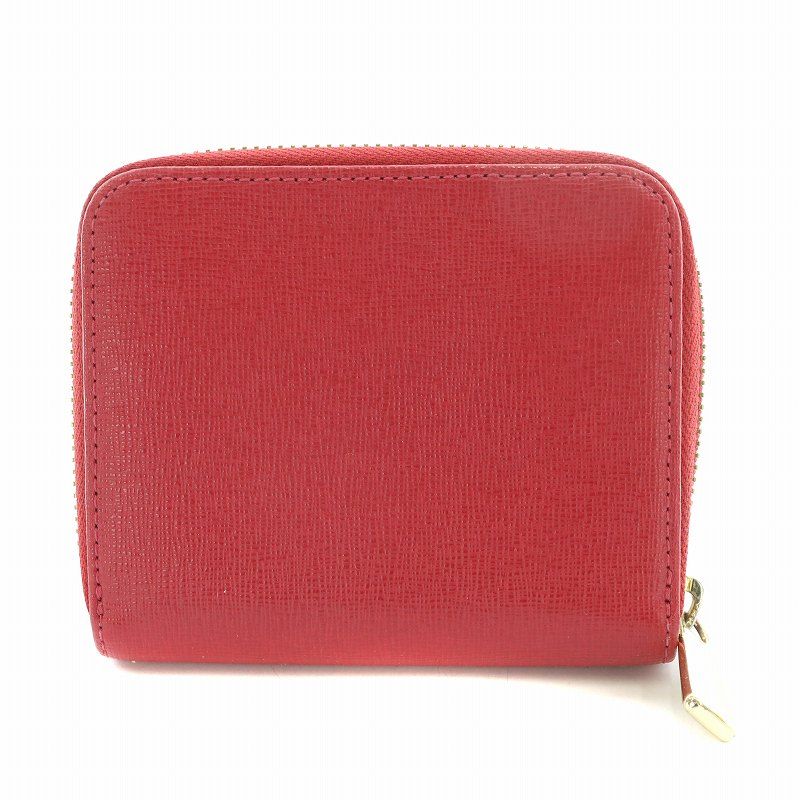 フルラ FURLA コンパクトウォレット 二つ折り財布 レザー ロゴ プリント 赤 レッド /BB □OF - メルカリ