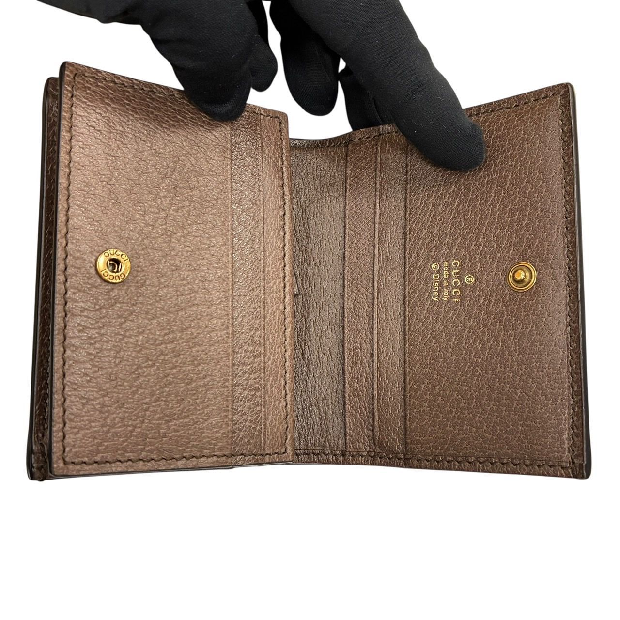 極美品 グッチ GUCCI GG柄 二つ折り財布 ディズニーコラボ ドナルド 