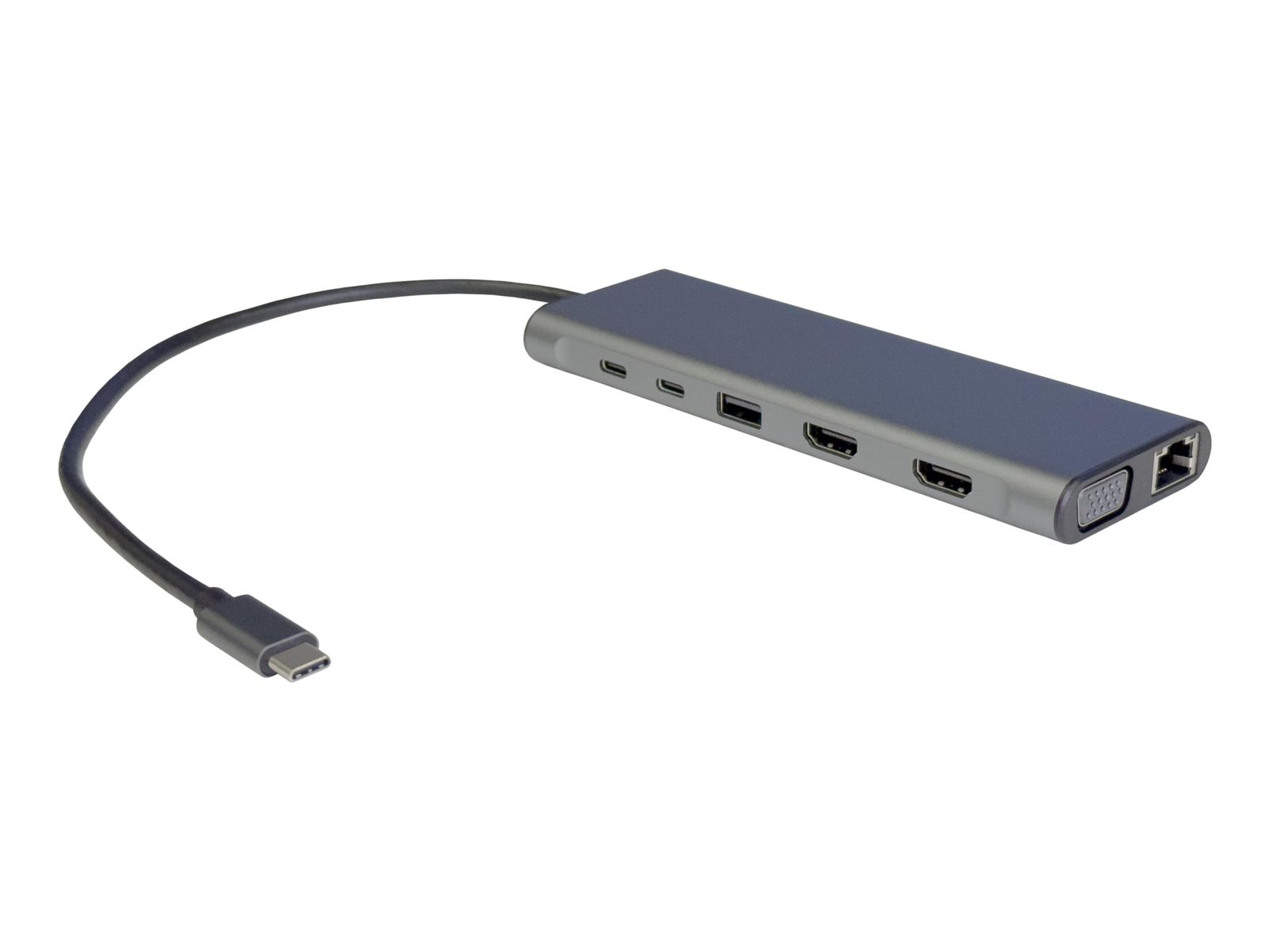 USB TypeC toマルチ Dock Hubアダプタｰ HDMIx2 分配機能 VGA USB3.1x3 USB2.0x2 USB-C 480Mbps micro SDカード LAN PD100W