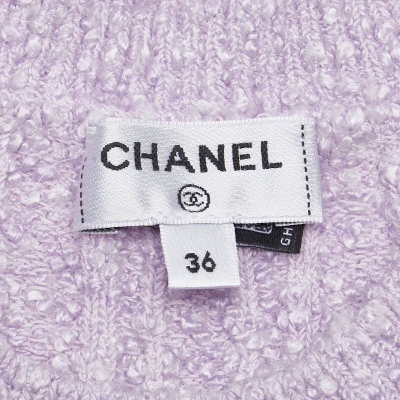 CHANEL✨ニットスカート　ロゴボタン　ウール　レーヨン　ダークグレー　36 CHANEL✨ニットスカート ロゴボタン ウール レーヨン