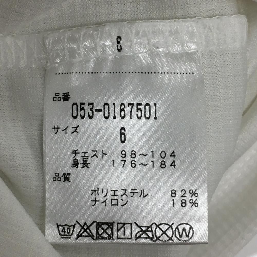 パーリーゲイツ 半袖ハイネックシャツ 白 格子地模様 メンズ 6(XL