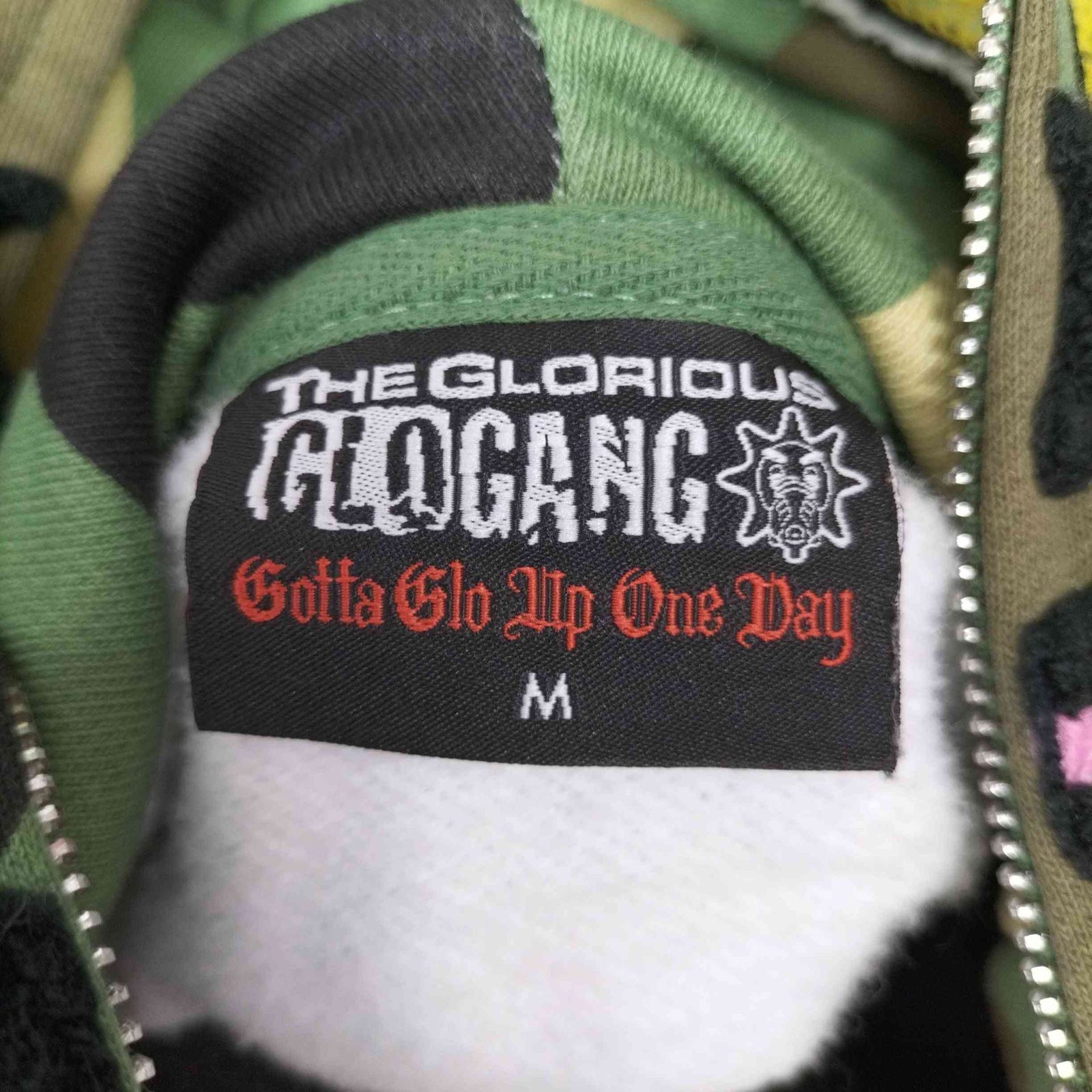 グローギャング GLO GANG Glo Man Zip Star Bolt Hoodie Green Camo 