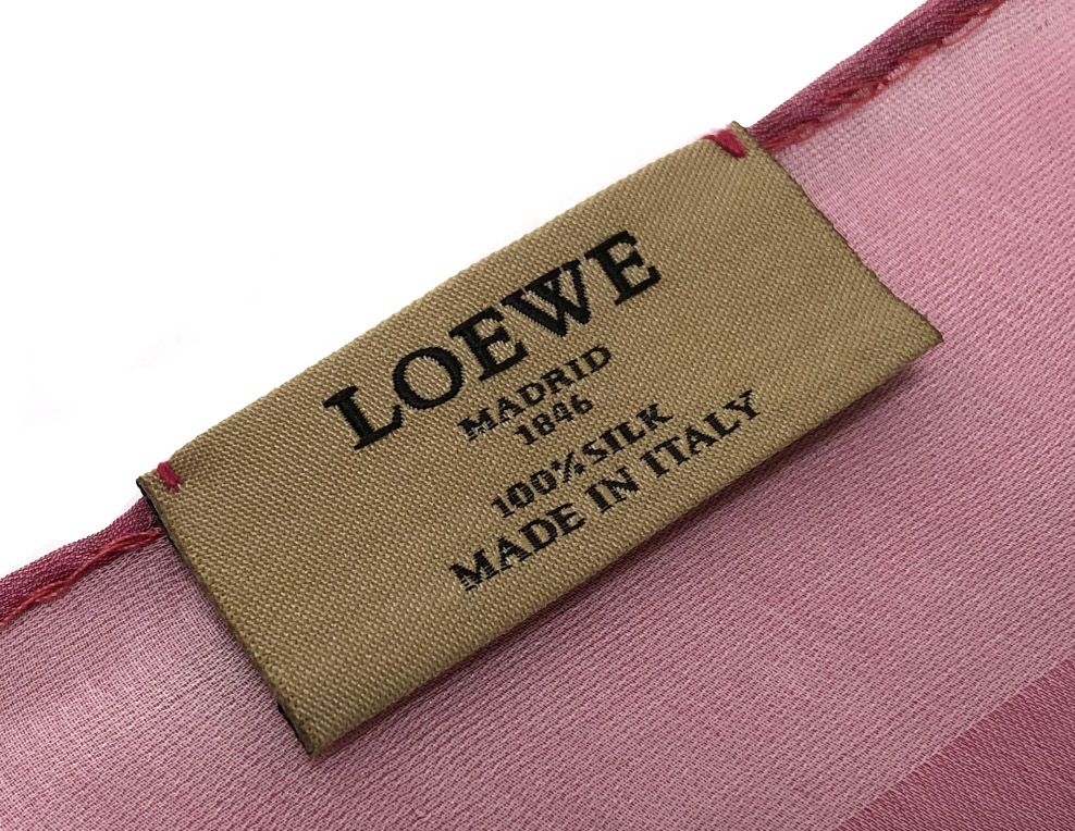 LOEWE ストール シフォン スカーフ シルク製 ピンク アナグラム - メルカリ