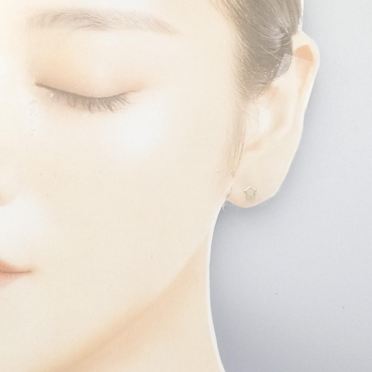 新品】750YG スター マザーオブパール ピアス - メルカリ 