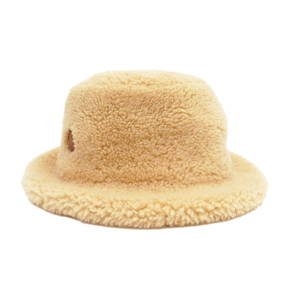 名東 エルメス フォーブ ムートン バケットハット 帽子 ベージュ系 サイズ58 小物 レディース 女
