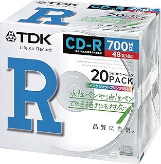 TDK データ用 CD-R 700MB 48X ホワイトプリンタブル 20枚パック