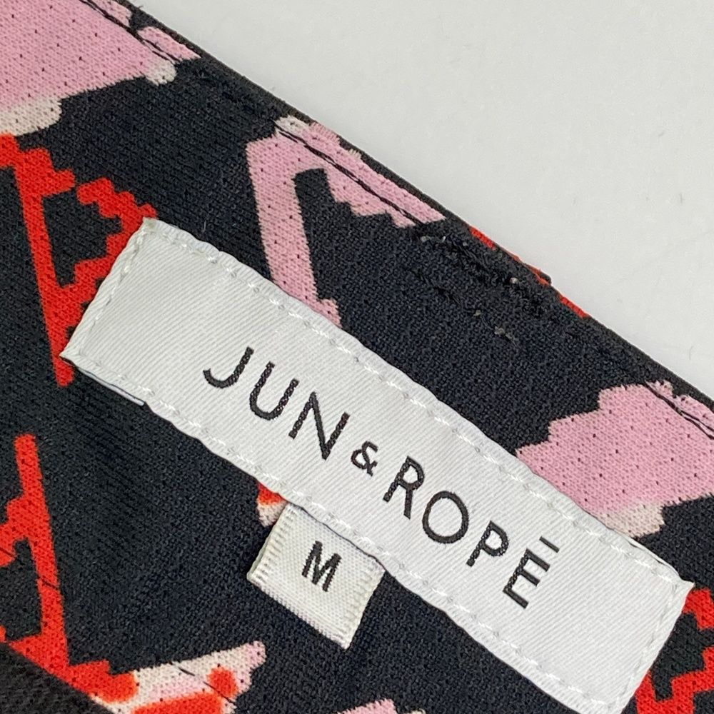 サイズ：M JUN&ROPE ジュン アンド ロペ スカート 総柄 ブラック系