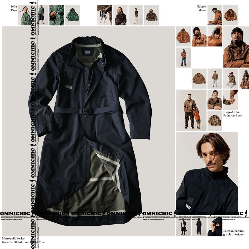 GORE-TEX C.P. COMPANY C.P.カンパニーゴアテックスネイビーベルテッドロングコートジャケット 14CMOW014A