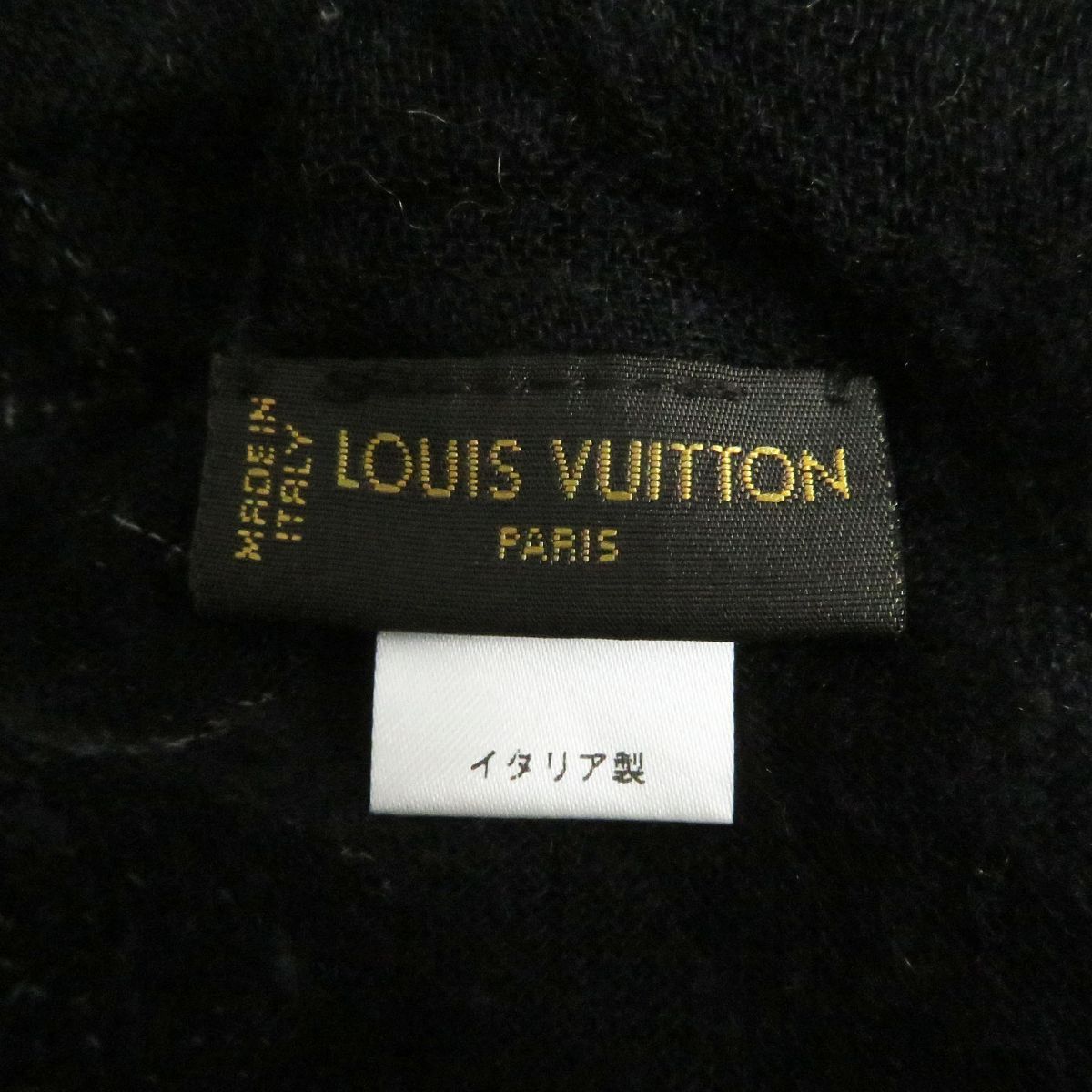 良品□LOUIS VUITTON/ルイヴィトン ダミエ 総柄 カシミヤ×シルク ロゴ