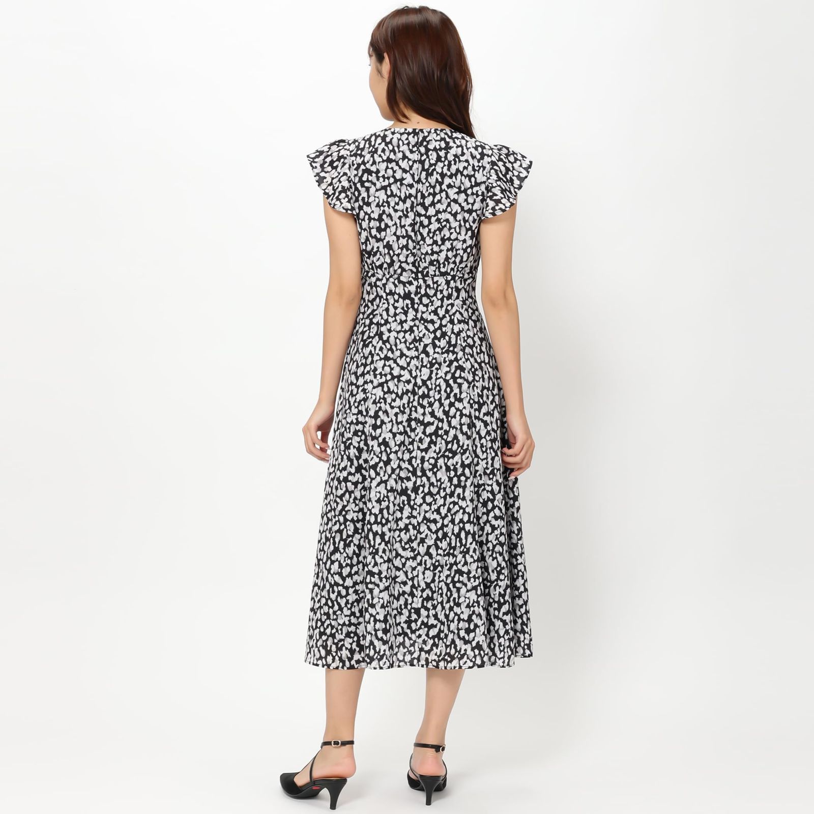 ぼかしレオパードワンピース