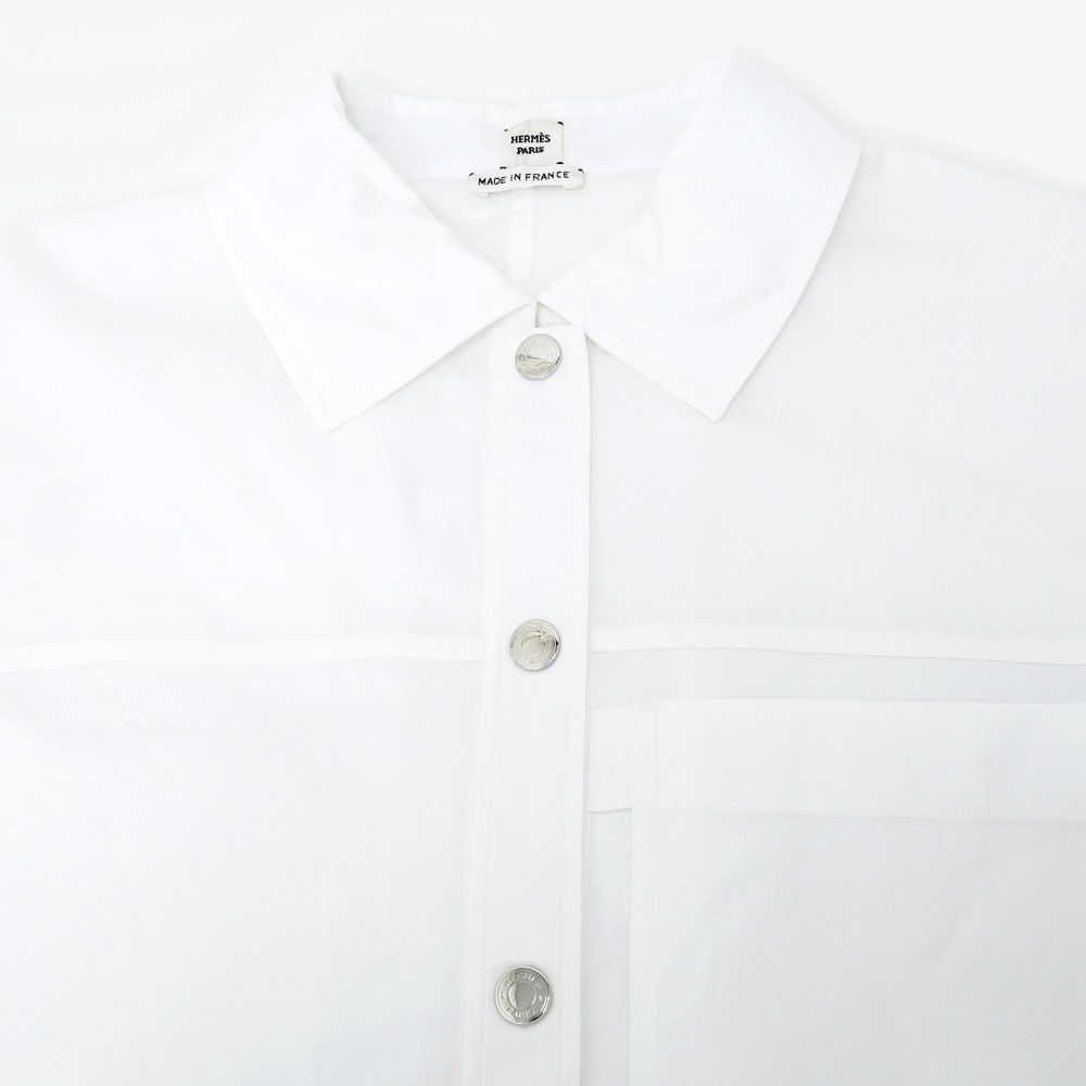 【再入荷】 名東】エルメス シャツ クルード セル ホワイト 36サイズ トップス