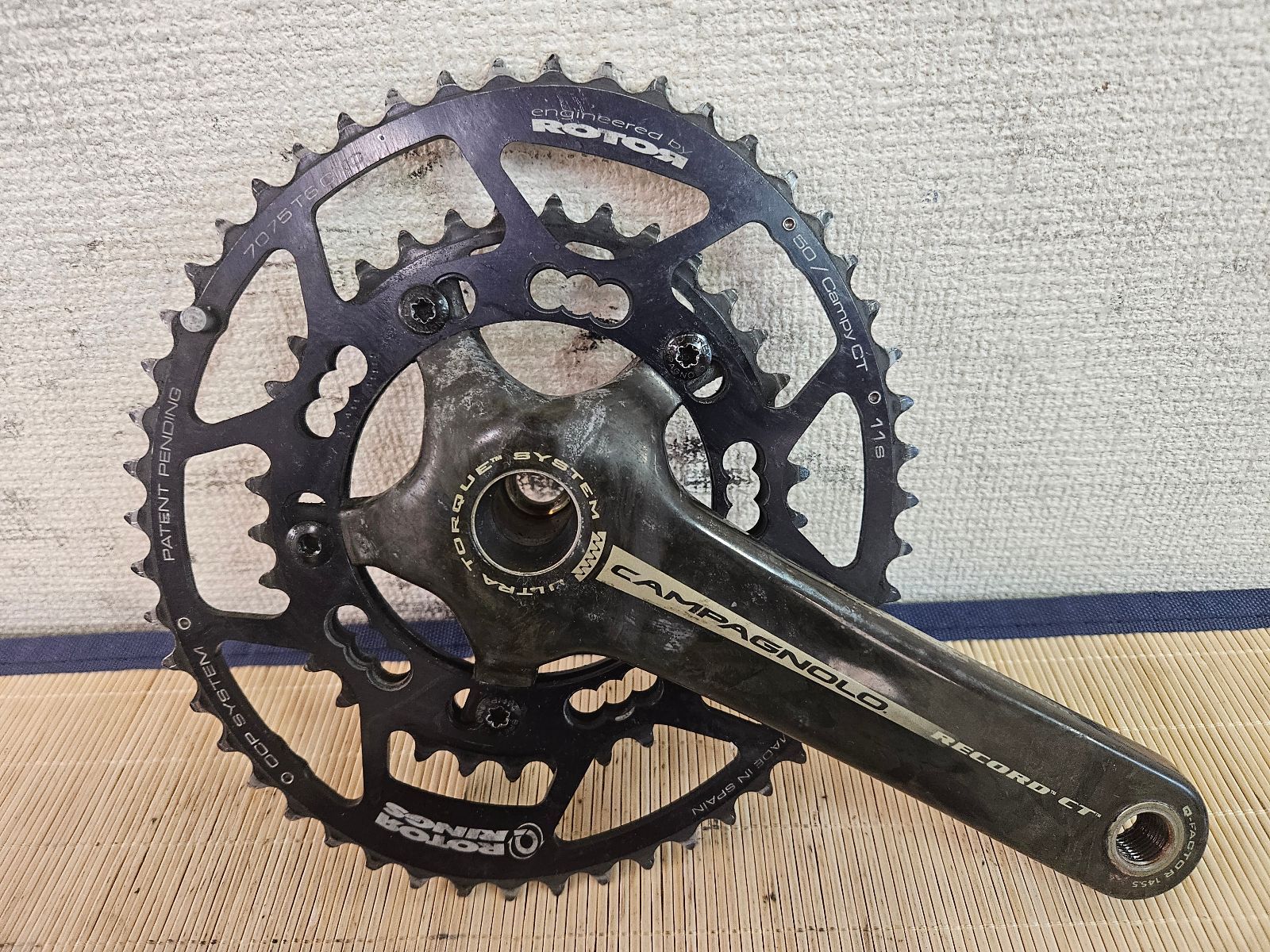 ■ CAMPAGNOLO RECORD ULTRA TORQUE CT 170mm FC7 【 ROTOR QRINGS 50-36t 】 カンパニョーロ レコード ウルトラトルク コンパクト クランクセット ロード ローター JIS用カンパBB付 T-40