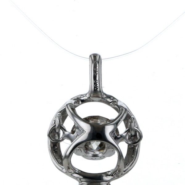 鑑別書付　k18WGラウンド　ブリリアンカットダイヤモンドペンダント 鑑別書付k18WGラウンドブリリアンカットダイヤモンドペンダント