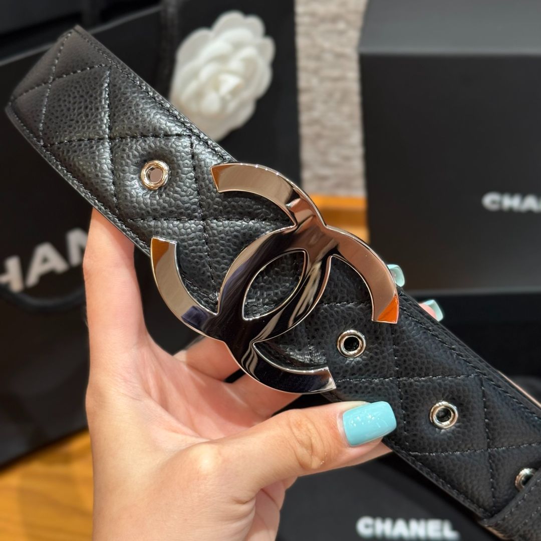 ★Coolなバックル★CHANEL ベルト 今日特価】Chanel ニューモデル レディースベルト-3 - メルカリ