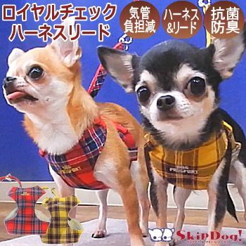 スーパー ハーネス リード  ロイヤルチェック 3号 胴輪 ペット 犬 チワワ 散歩 小型犬 首輪 かわいい 可愛い メッシュ 軽量 パピー 子犬 超小型犬 介護 軽い お出かけ