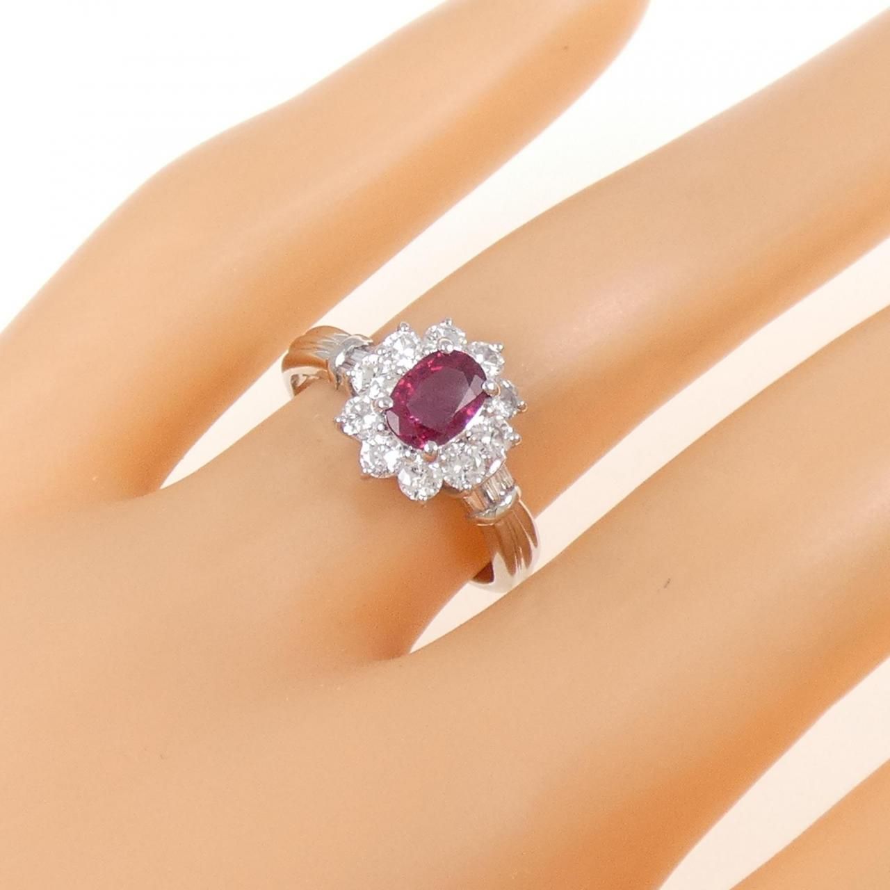 PT900 ルビー リング 0.65CT - メルカリ 