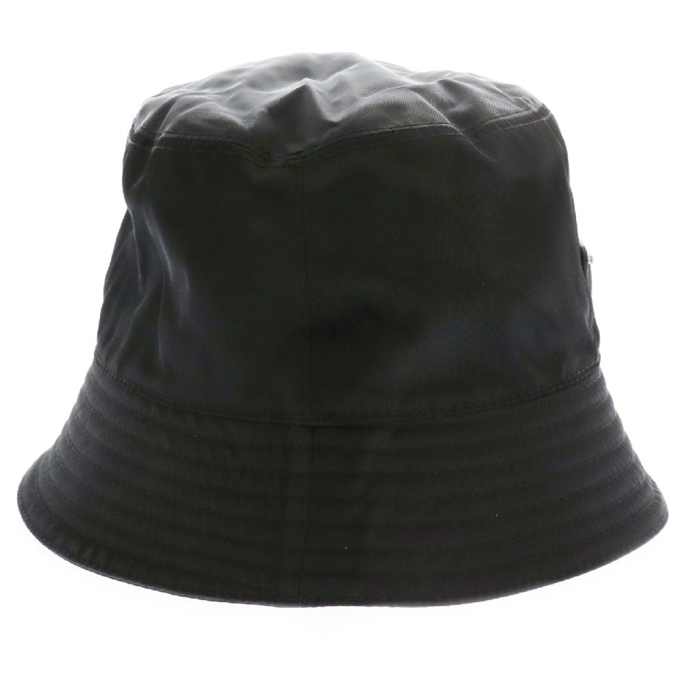 美品 PRADA プラダ バケットハット ロゴ トライアングル ブラックM PRADA - PRADA / プラダ ◇Re Nylon バケットハット