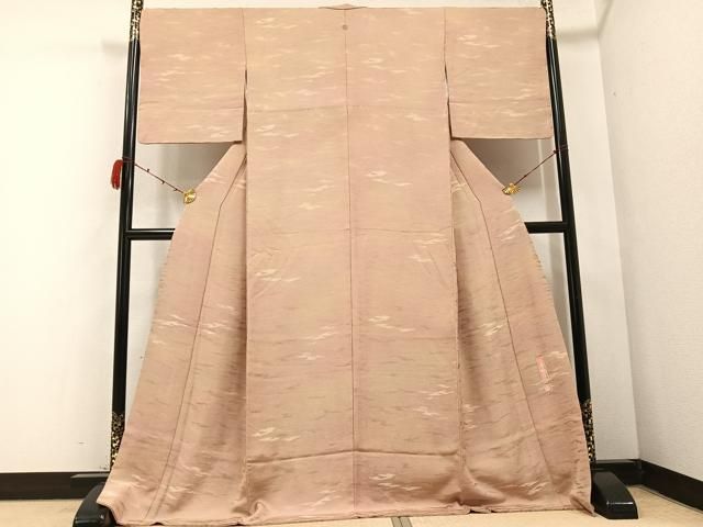 平和屋着物 上質な小紋 作家物 小島利造 霞文 暈し染め ロング丈 正絹 AABB6282ph