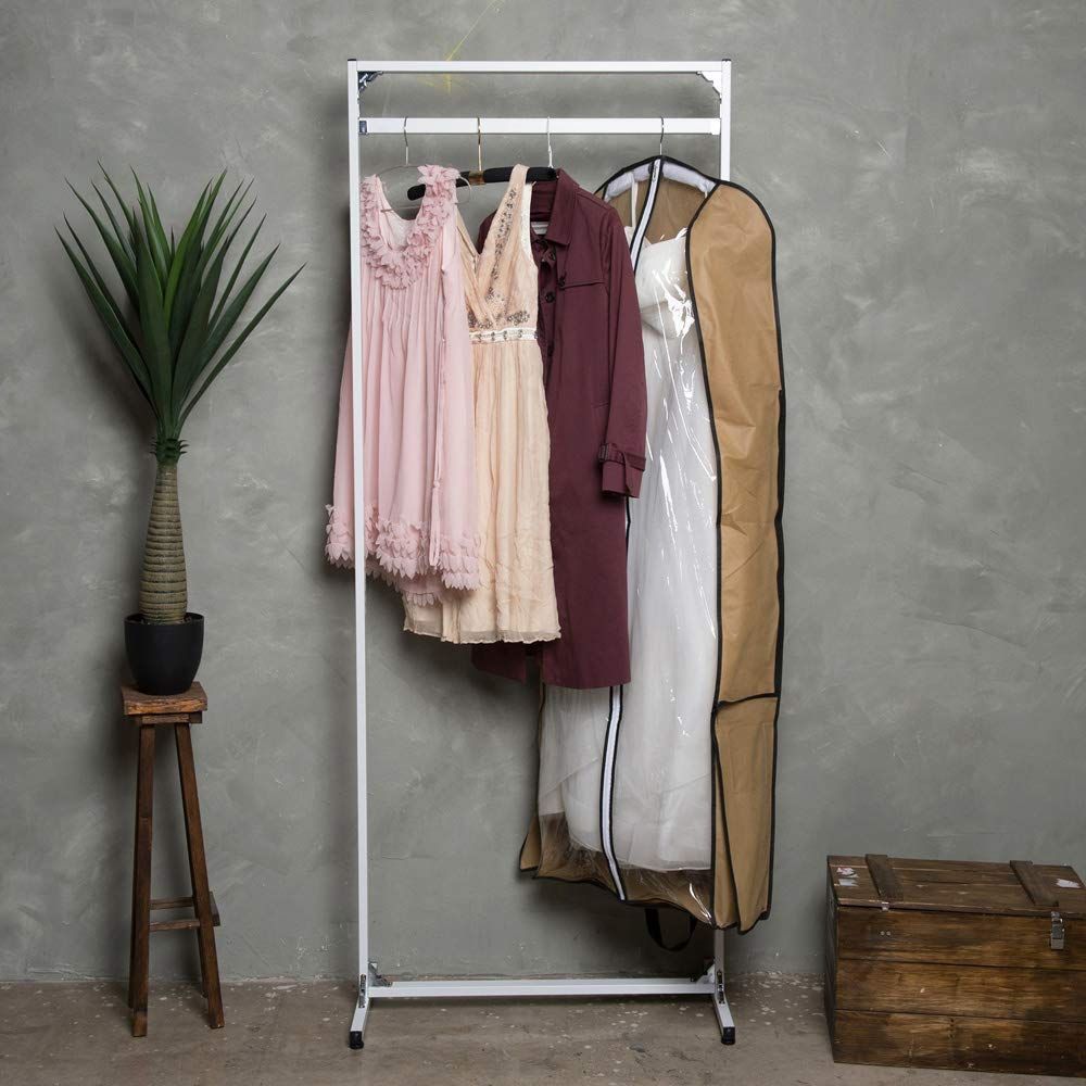 [diystory]高級なフレームM24 1段 W1200 鉄製ハンガー H2020 WHITE