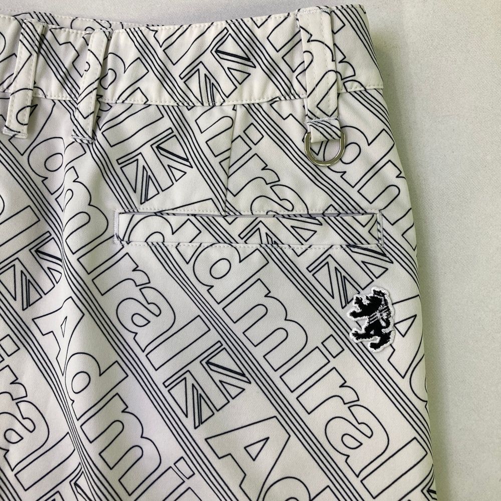 サイズ：L ADMIRAL アドミラル ストレッチスカート ロゴ 総柄 ホワイト