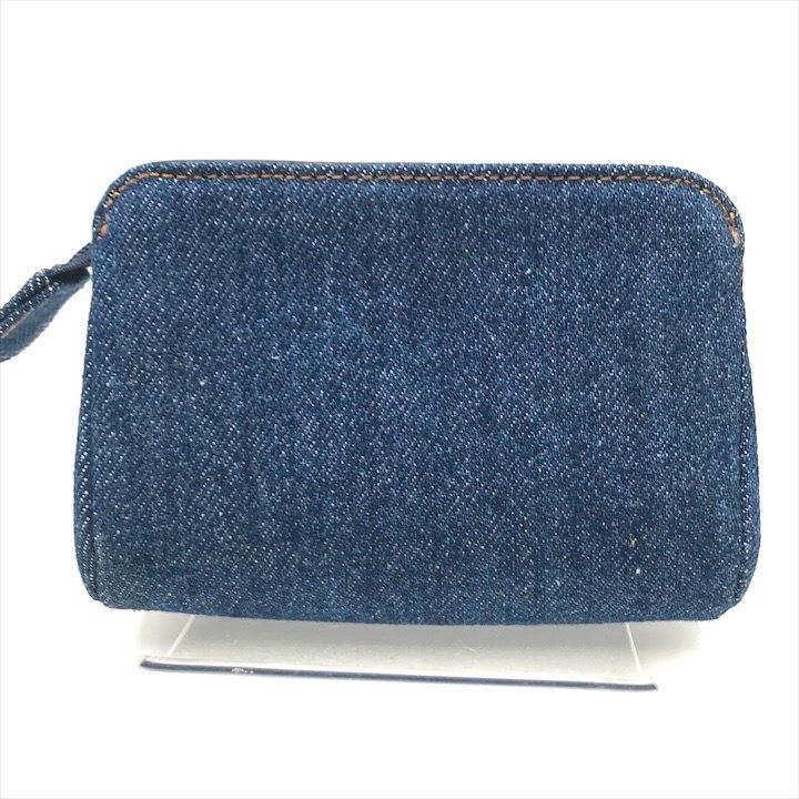 美品 CHANEL シャネル ココマーク デニム ミニ ポーチ ブルー 青 小物
