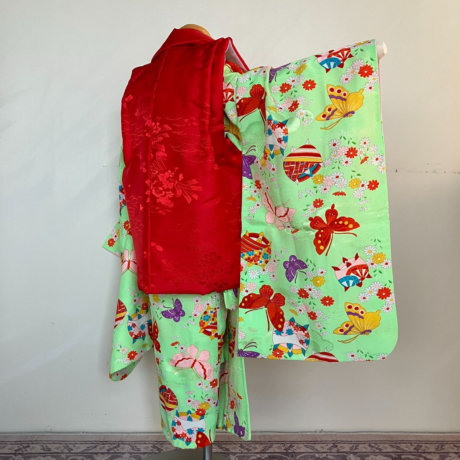 七五三3歳女の子着物 半襦袢 被布セット レトロ ＃きもの猫田 T326 USTAUSTRALIA_COM_AU