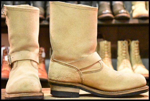 7.5D 08年 レッドウィング 8268 スエード エンジニア ホーソーンアビレーン ラフアウト スチールトゥ ブーツ redwing HOPESMORE FI175