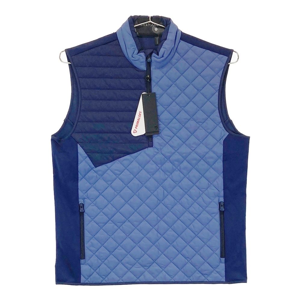 サイズ M GREYSON グレイソン MFA24O41 中綿ベスト YUKON 1|2 ZIP VEST ブルー系 240101516809 ゴルフウェア メンズ ストスト