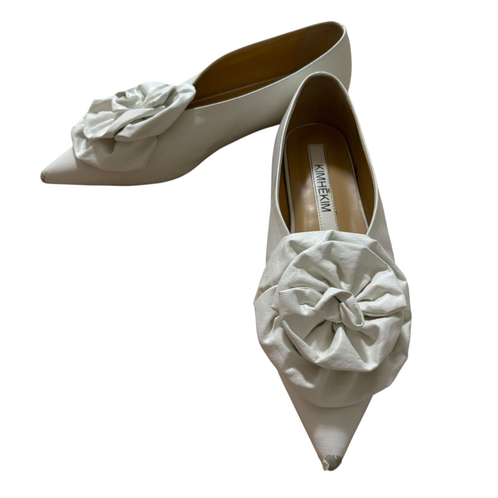 KIMHEKIM ホワイトフラットシューズ 38 KIMHEKIM ホワイトフラットシューズ 38