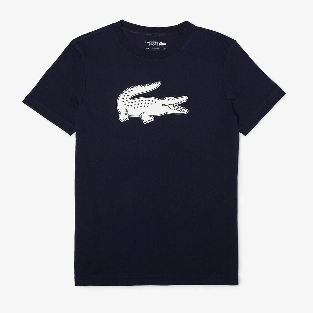 ラコステ LACOSTE テニスウェア メンズ コットンブレンド ウルトラドライロゴプリントTシャツ TH 2042 L 525 2025 SS タオルキャンペーン対象