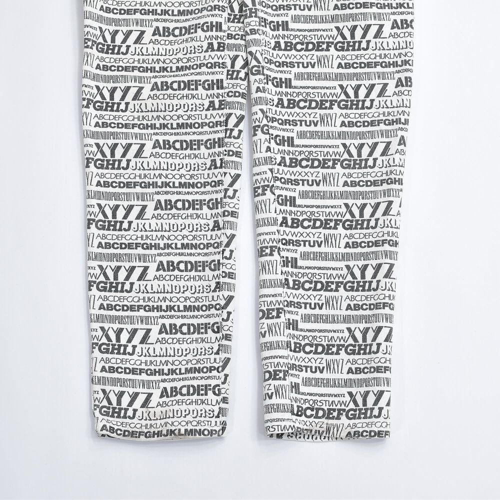 90s〜 LIMITED JEANSアルファベッド デザイン 総柄 デニムパンツ 90s～ LIMITED JEANS アルファベッド デザイン 総柄 デニム